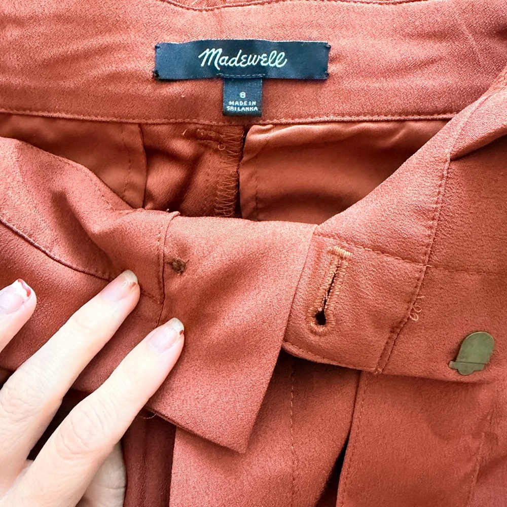 Madewell Rust paper bag waist pants